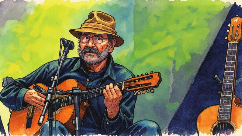 Cantor Almir Sater se apresenta no Revelando SP na noite de domingo (28) (Foto: Reprodução)