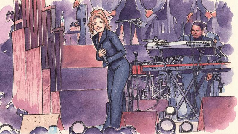 Karol G se apresenta na praça de San Pedro, no Vaticano, durante a noite (Foto: Reprodução)