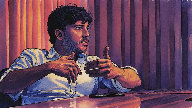 Renan Santos, coordenador do MBL e presidente do futuro partido Missão, durante entrevista (Foto: Reprodução)