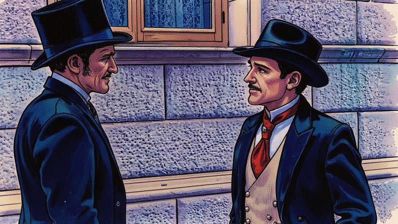 Casal formado por Oscar van Rhijn e John Adams em cena da série 'La idade dorada' (Foto: Reprodução)