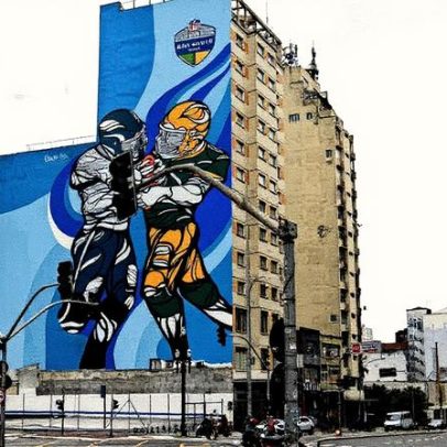 Grafites da NFL em prédios violam legislação municipal sobre publicidade