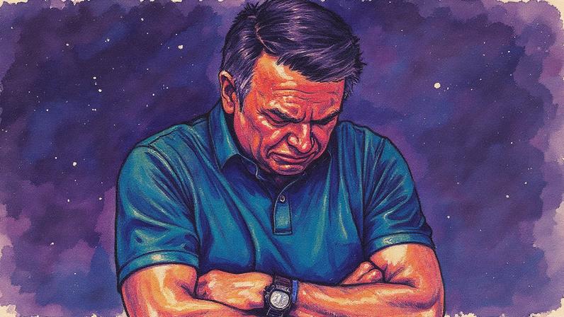 Ex-presidente Jair Bolsonaro faz aparição em frente à casa onde cumpre prisão domiciliar em Brasília, após condenação de 27 anos e três meses por tentativa de golpe de Estado (Foto: Reprodução)