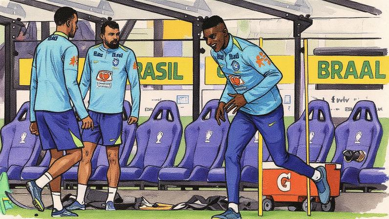 Luiz Henrique treina com a seleção brasileira (Foto: Reprodução)