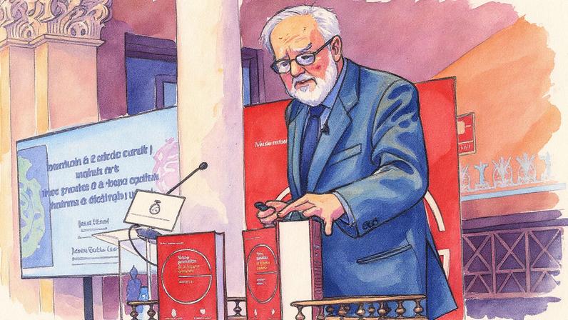 Acadêmico da RAE apresenta a segunda edição da 'Nova gramática da língua espanhola' (Foto: Reprodução)