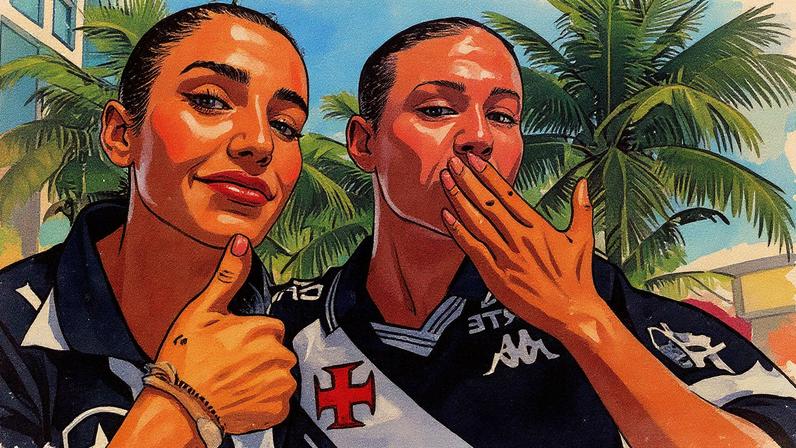 Ana Galocha e Inês Afonso se enfrentam em um duelo antes do clássico entre Botafogo e Vasco (Foto: Reprodução)