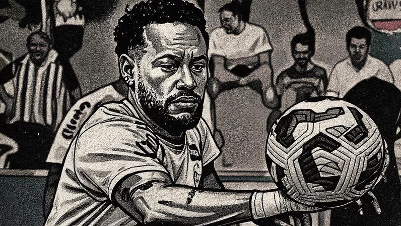 Neymar antes do jogo entre Santos e Fluminense (Foto: Reprodução)