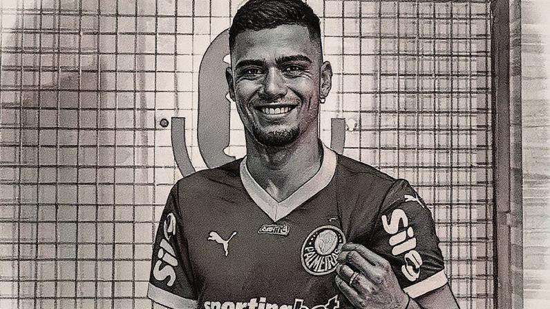 Andreas Pereira posa com a camisa do Palmeiras (Foto: Reprodução)