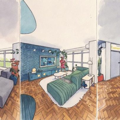 Sala sem graça se transforma com reforma criativa de R$ 10 mil e muita inspiração