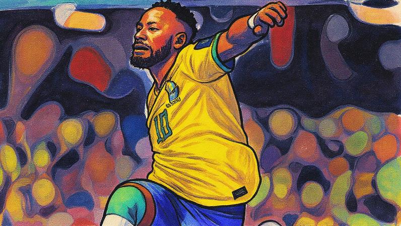 Neymar em ação durante partida da seleção brasileira (Foto: Reprodução)