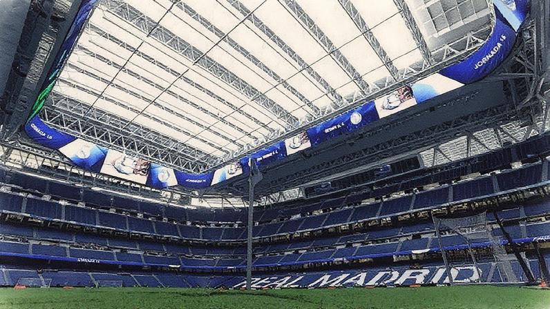 Vista do estádio Santiago Bernabéu antes de jogo entre Real Madrid e Getafe (Foto: Reprodução)