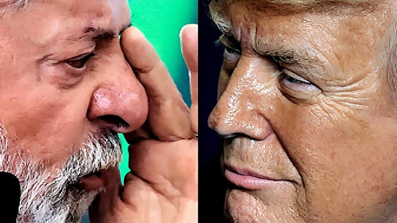 Presidente Luiz Inácio Lula da Silva e Donald Trump posam para foto juntos (Foto: Reprodução)