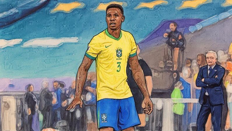 Gabriel Magalhães em ação durante partida entre Brasil e Chile pelas eliminatórias (Foto: Reprodução)