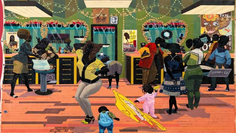 Exibição da obra School of Beauty, School of Culture, de Kerry James Marshall, na Royal Academy of Arts, Londres (20 de setembro de 2025 - 18 de janeiro de 2026) (Foto: Reprodução)
