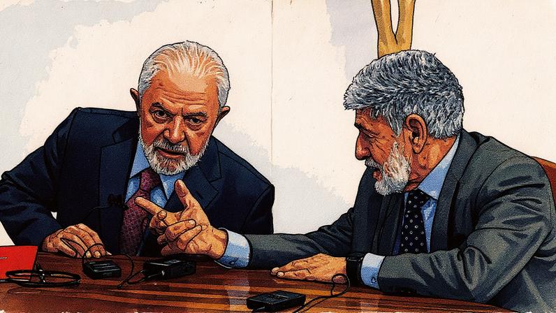 Presidente Luiz Inácio Lula da Silva e assessor especial para assuntos internacionais, Celso Amorim, em evento (Foto: Reprodução)