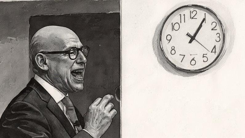 Simon Stiell, chefe da ONU para o Clima, discursa em evento no Chatham House, em Londres, alertando sobre os riscos econômicos da crise climática (Foto: Reprodução)