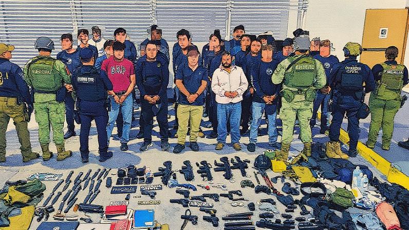 Momento da detenção por autoridades michoacanas (Foto: Reprodução)