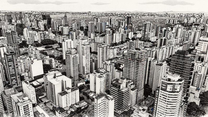 Vista aérea de prédios na região de Pinheiros (Foto: Reprodução)