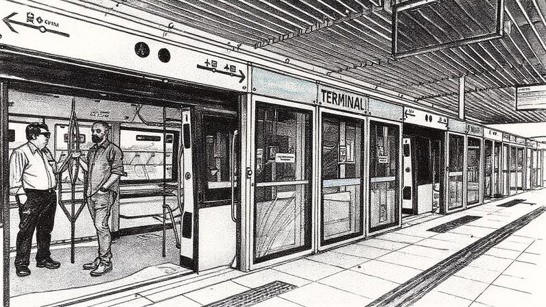 Aeromóvel em parada no terminal 1 do aeroporto de Congonhas, com portas de plataforma reforçadas contra acidentes (Foto: Reprodução)