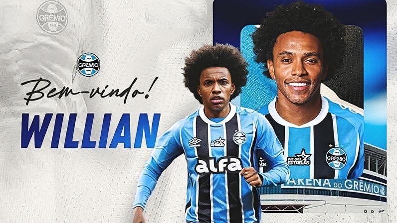 Willian foi anunciado como novo jogador do Grêmio (Foto: Reprodução)