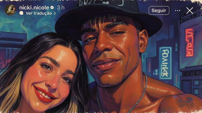 Nicki Nicole faz post romântico em homenagem ao namorado Yamal após ele não vencer a Bola de Ouro (Foto: Reprodução)