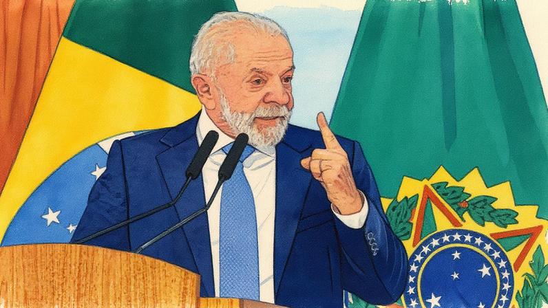 Presidente Lula durante cerimônia no Planalto (Foto: Reprodução)