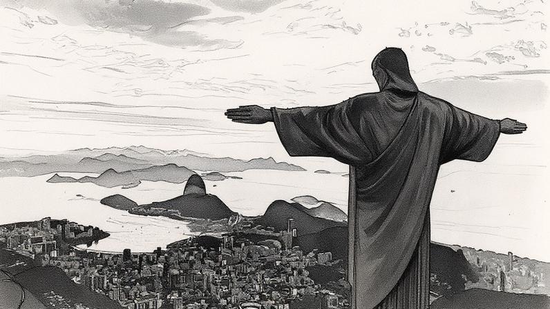 Cristo Redentor e Pão de Açúcar ao fundo em uma paisagem urbana (Foto: Reprodução)