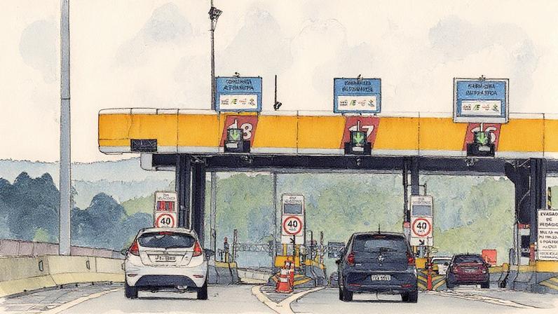Praças de pedágio com cabines de pagamento automático (Foto: Reprodução)