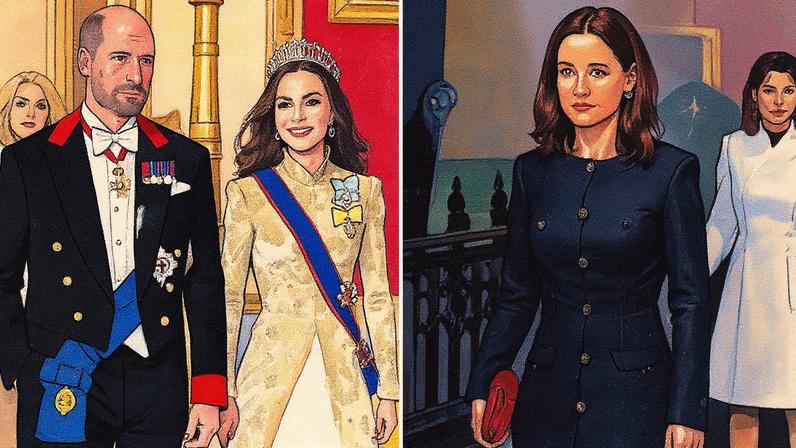 Príncipe William e Kate Middleton em banquete de estado no Castelo de Windsor; Pippa Middleton em culto de Natal na Abadia de Westminster (Foto: Reprodução)