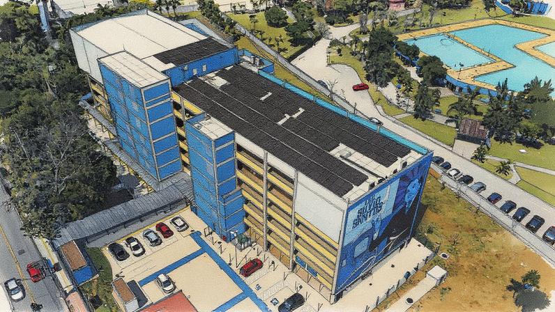 Vista aérea do CEU Silvio Santos, localizado na Cidade Ademar, zona sul de São Paulo (Foto: Reprodução)