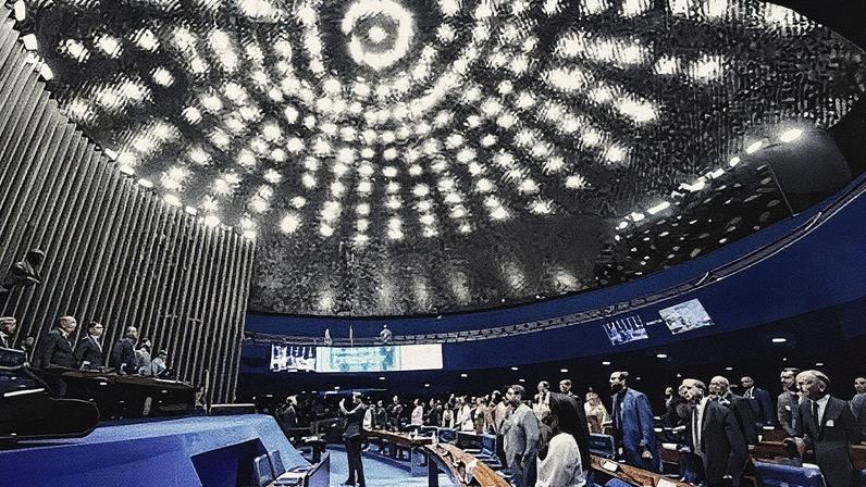 Plenário do Senado Federal com cadeiras e mesas dispostas para uma sessão (Foto: Reprodução)