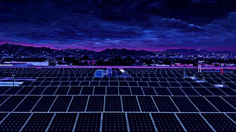 Painéis solares instalados em um edifício em Los Angeles (Foto: Reprodução)