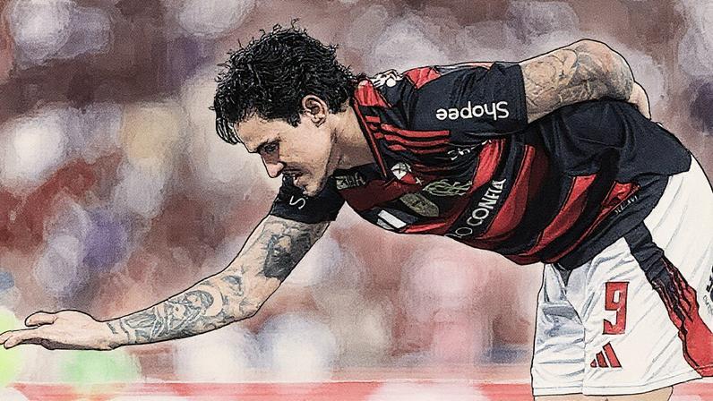 Pedro comemora gol pelo Flamengo em partida contra o Vitória no Maracanã (Foto: Reprodução)