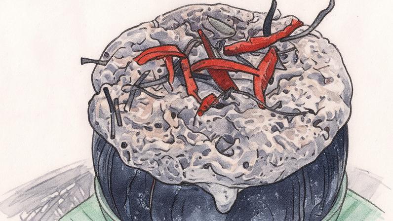 Prato tradicional de Camboya, o 'Amok trei' é apresentado em uma tigela decorada (Foto: Reprodução)