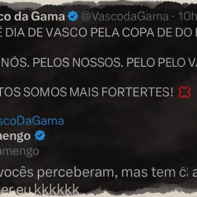 Flamengo provoca Vasco nas redes sociais: 'Querendo ser eu'