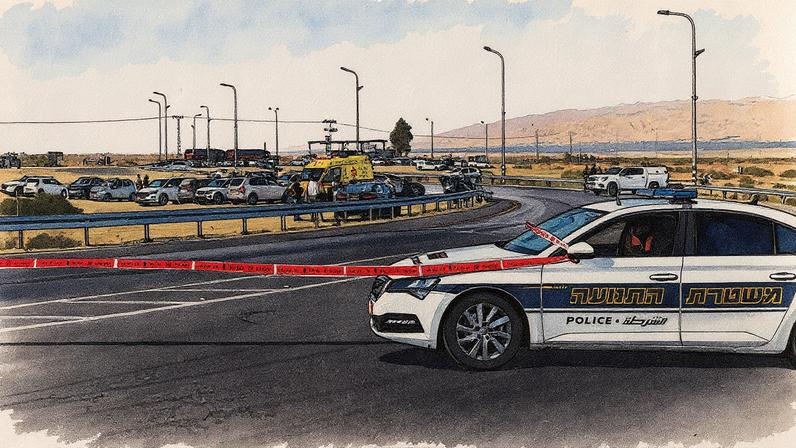 Forças de segurança israelenses fecharam uma estrada que leva à ponte Rei Hussein após um ataque a tiros (Foto: Reprodução)