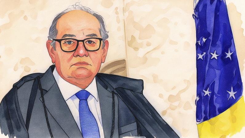 Ministro Gilmar Mendes durante a Sessão plenária do STF (Foto: Reprodução)