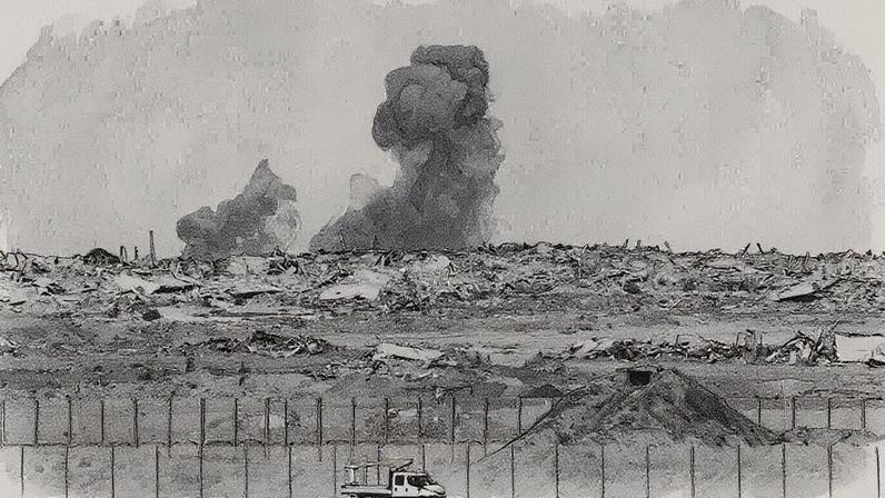 Fumaça de um bombardeio israelense se eleva sobre a Faixa de Gaza, vista do sul de Israel (Foto: Reprodução)