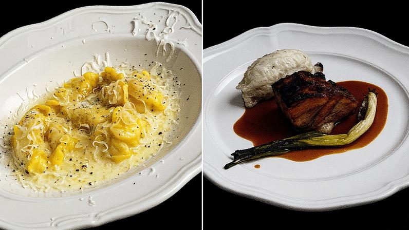 Agnolotti de javali e porchetta servido no menu do Grado (Foto: Reprodução)