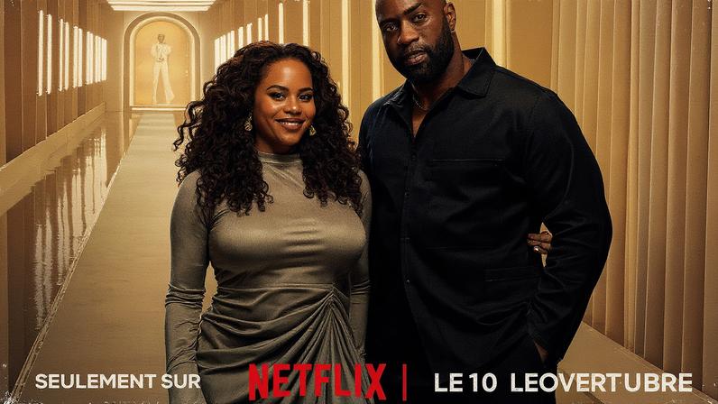 Teddy Riner e Luthna Plocus apresentam a versão francesa de 'Casamento Às Cegas' (Foto: Reprodução)