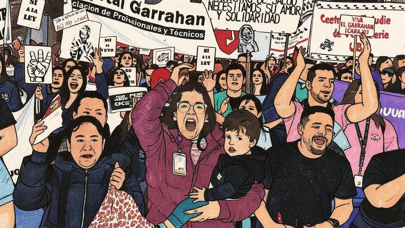 Manifestantes se reúnem em Buenos Aires, Argentina, em um ato público (Foto: Reprodução)