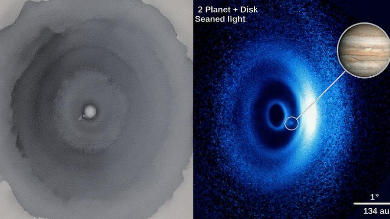 Montagem do momento capturado pelos cientistas (Foto: Reprodução)
