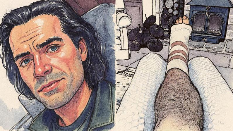 Henry Cavill mostra a perna machucada em uma foto (Foto: Reprodução)