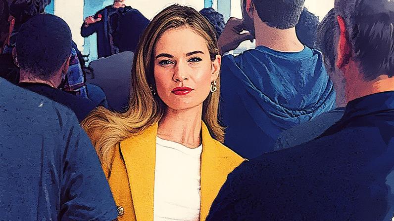 Lily James em cena do filme 'Deu Match: A Rainha de Apps de Namoro' (Foto: Reprodução)