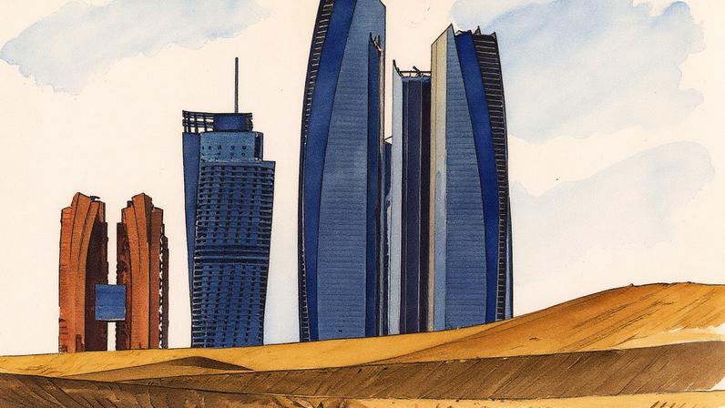 Vista do horizonte de Abu Dhabi em 14 de maio de 2025 (Foto: Reprodução)