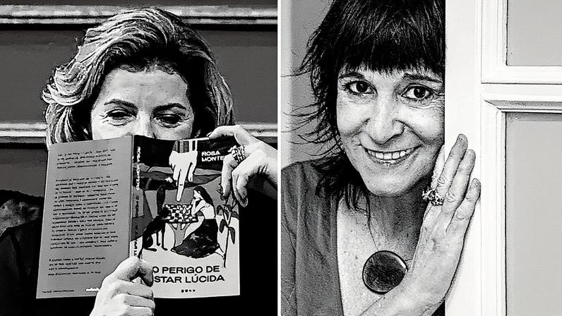 Rosa Montero, escritora, aparece ao lado de Odete Roitman em cena da novela 'Vale Tudo' (Foto: Reprodução)