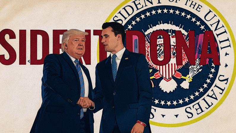 Presidente dos EUA cumprimenta influenciador em evento para jovens conservadores (Foto: Reprodução)