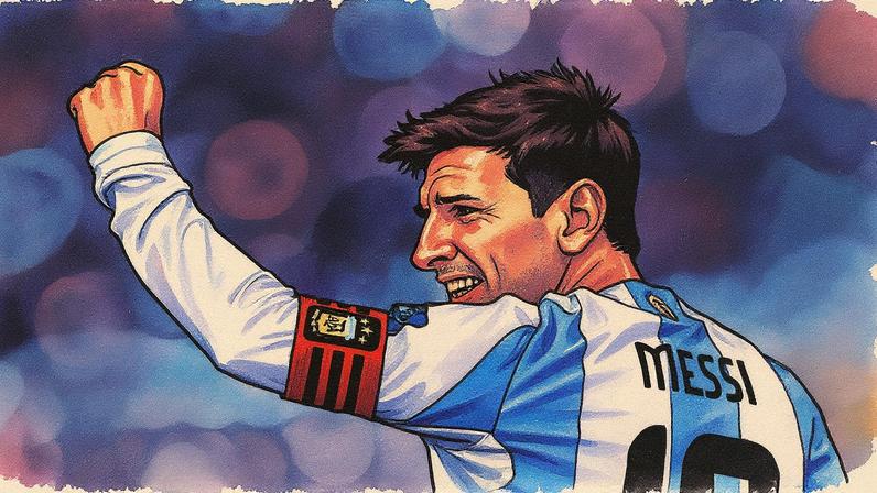 Messi comemora gol na partida contra a Venezuela no Estádio Monumental de Núñez, em Buenos Aires (Foto: Reprodução)