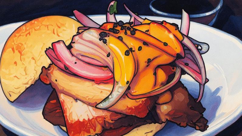 Pão com chicharrón peruano (Foto: Reprodução)