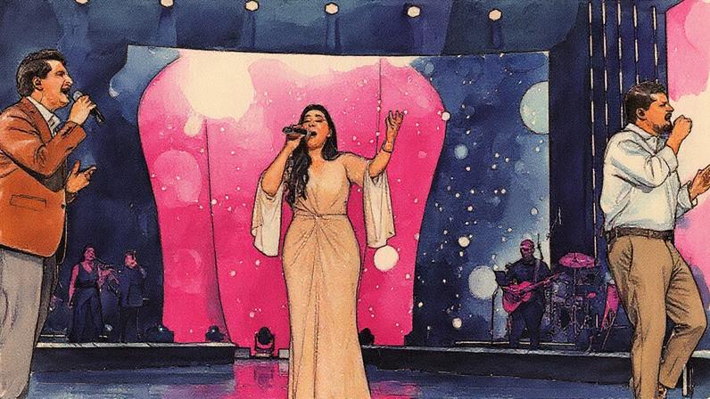 Mara Lima e André e Felipe em cena da peça "Valor de Uma Alma" (Foto: Reprodução)