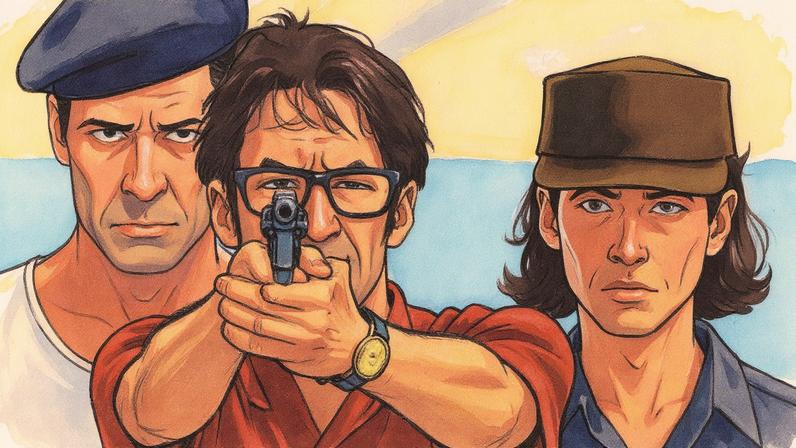 Luiz Fernando Guimarães, Pedro Cardoso e Fernanda Torres em cena do filme 'O que é isso, companheiro?' (Foto: Reprodução)